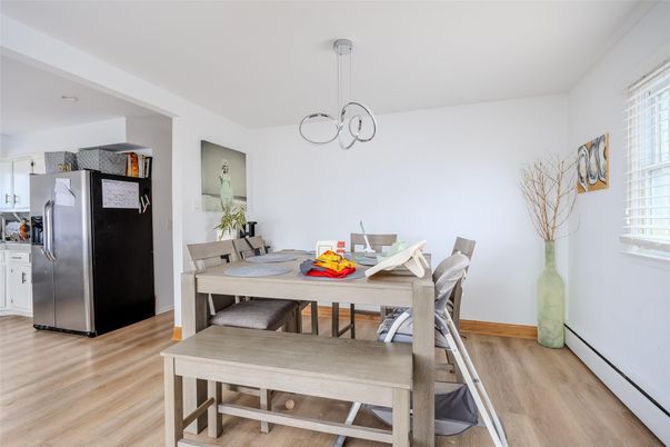 Dining room, Interior, Kitchen, Pendant Lights, Wood Texture Flooring