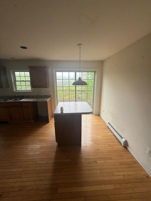 Interior, Kitchen, Pendant Lights, Wood Texture Flooring