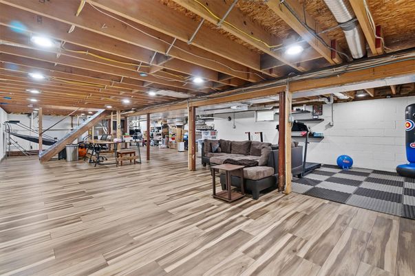 Fitness Equipment, Interior, Wooden Beams, Wood Texture Flooring