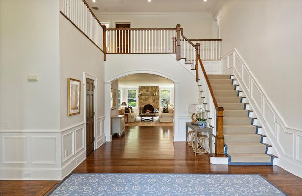 Fireplace, Interior, Recessed Lighting, Wood Texture Flooring