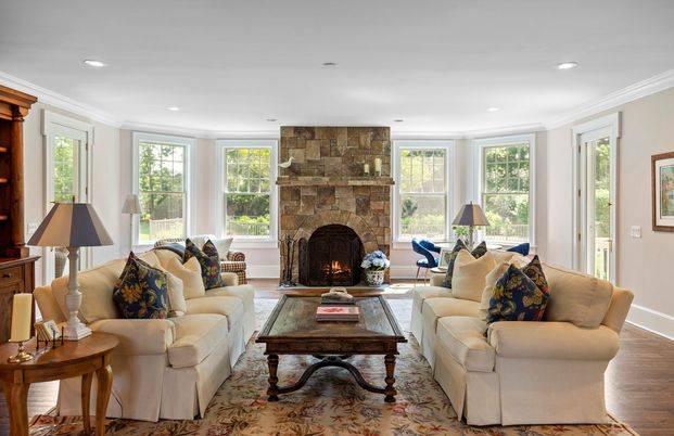 Fireplace, Interior, Living room, Recessed Lighting