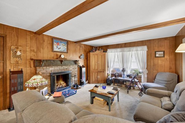 Fireplace, Interior, Living room, Wooden Beams, Wooden Walls