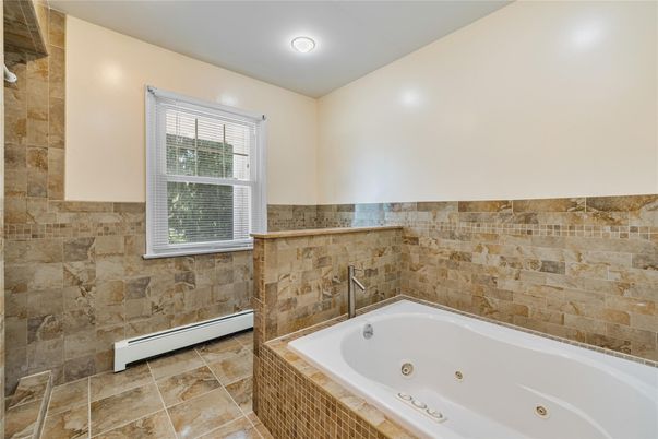 Bathroom, Interior, Recessed Lighting, Stone Walls