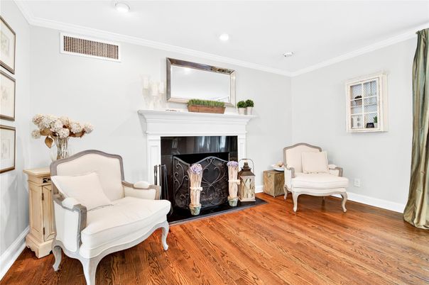 Fireplace, Interior, Recessed Lighting, Wood Texture Flooring