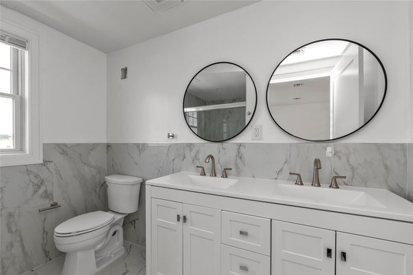 Bathroom, Dual Sink Vanities, Interior, Marble, Marble Walls