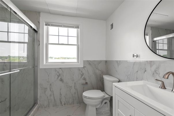 Bathroom, Glass Shower, Interior, Marble, Marble Walls
