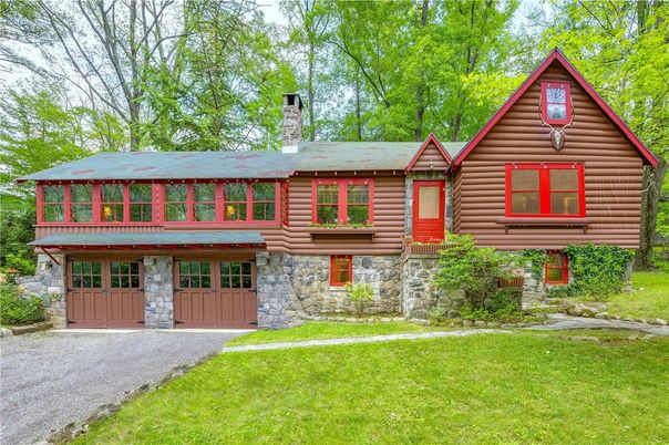 Attached, Exterior, Facade, Log Home