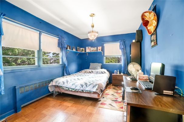 Bedroom, Home Office, Interior, Pendant Lights, Wood Texture Flooring