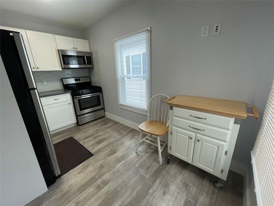 Interior, Kitchen, Stainless Steel Appliances, Wood Texture Flooring