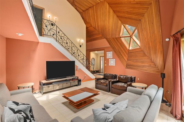 Interior, Living room, Recessed Lighting, Wooden Ceilings