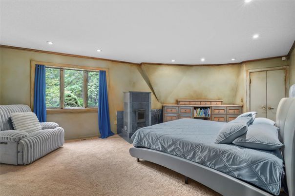 Bedroom, Fireplace, Interior, Recessed Lighting