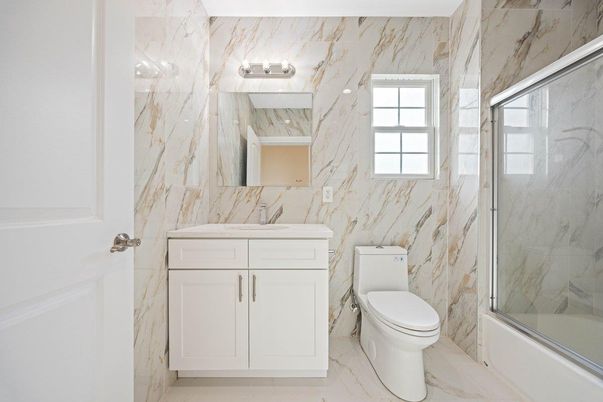 Bathroom, Glass Shower, Interior, Marble, Marble Walls
