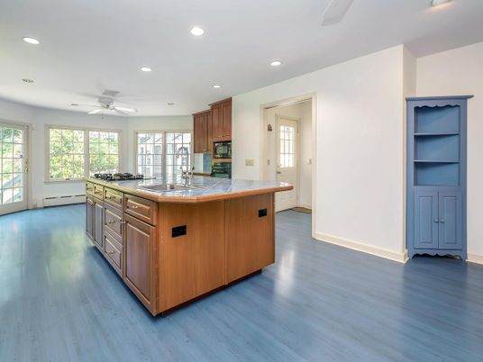 Interior, Kitchen, Recessed Lighting, Wood Texture Flooring