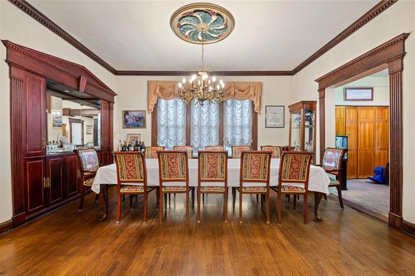Chandelier, Dining room, Interior, Wood Texture Flooring