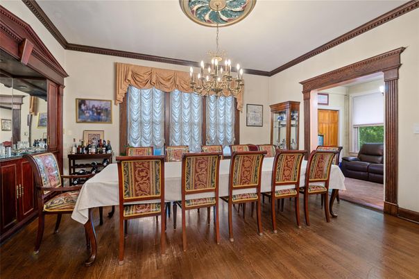 Chandelier, Dining room, Interior, Wood Texture Flooring