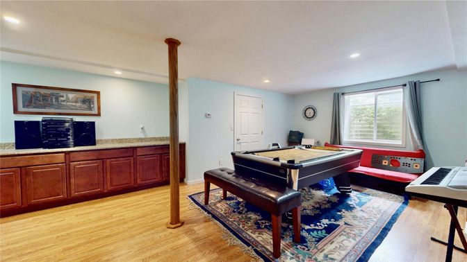 Game Room, Interior, Recessed Lighting, Wood Texture Flooring