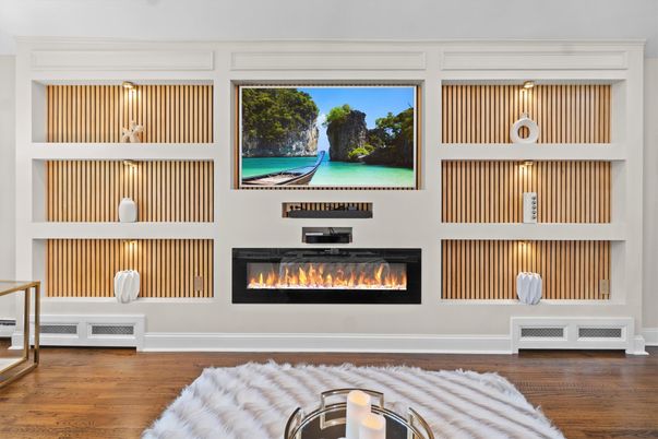 Fireplace, Interior, Wood Texture Flooring