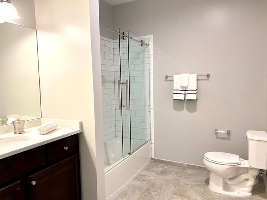 Bathroom, Glass Shower, Interior, Marble