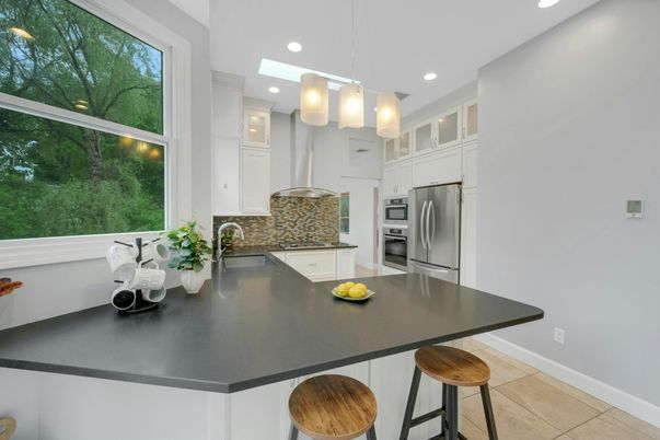 Interior, Kitchen, Pendant Lights, Recessed Lighting, Stainless Steel Appliances