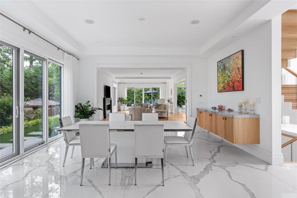 Dining room, Interior, Living room, Marble, Recessed Lighting