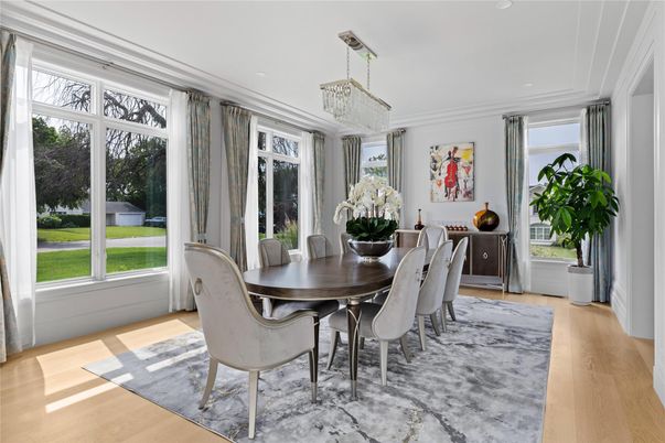 Chandelier, Dining room, Interior, Recessed Lighting, Wood Texture Flooring