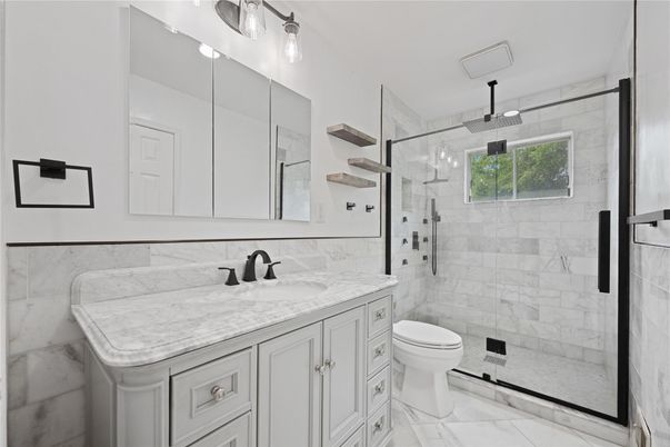 Bathroom, Glass Shower, Interior, Marble, Marble Walls