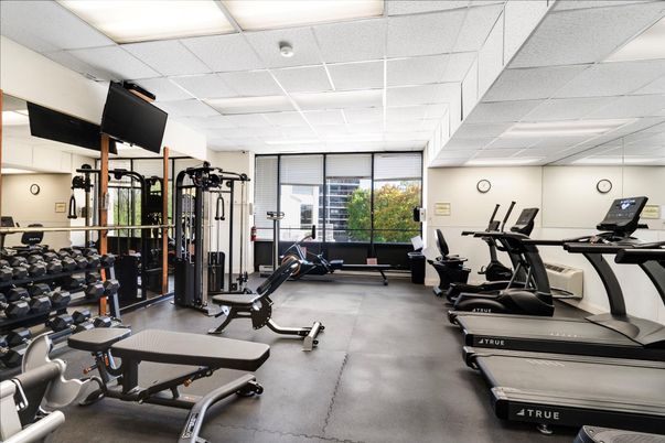 Fitness Equipment, Gym, Interior, Recessed Lighting
