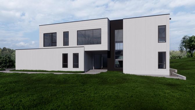 Backyard, Exterior, Facade, Modern