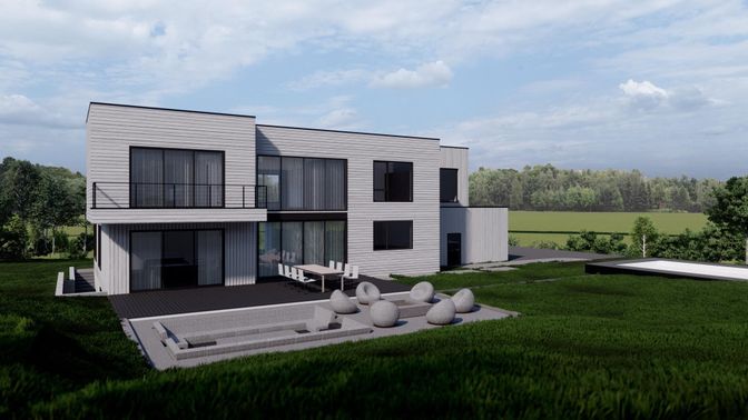 Backyard, Exterior, Facade, Modern