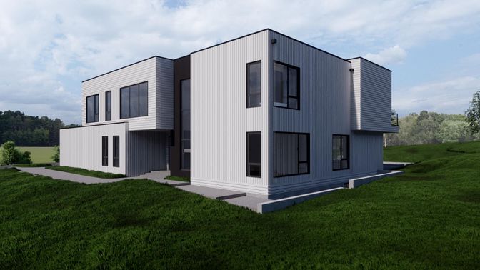 Backyard, Exterior, Facade, Modern