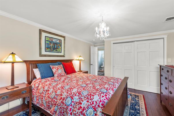 Bedroom, Chandelier, Interior, Wood Texture Flooring