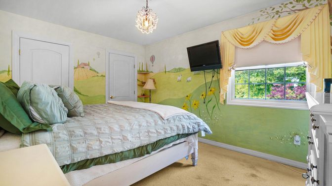 Bedroom, Chandelier, Interior