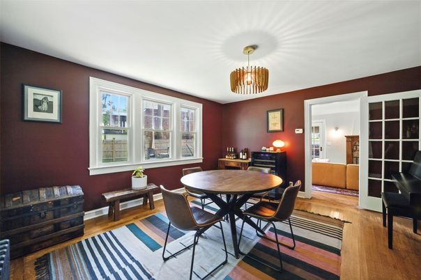 Chandelier, Dining room, Interior, Wood Texture Flooring