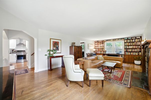 Interior, Kitchen, Living room, Stainless Steel Appliances, Wood Texture Flooring