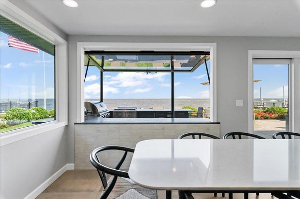 Dining room, Interior, Recessed Lighting, Water