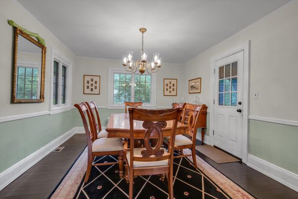 Chandelier, Dining room, Interior, Wood Texture Flooring