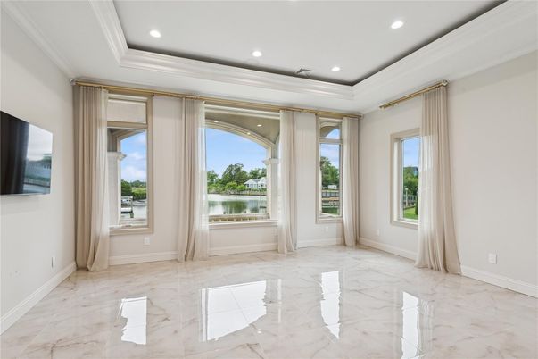 Empty room, Interior, Marble, Recessed Lighting, Water