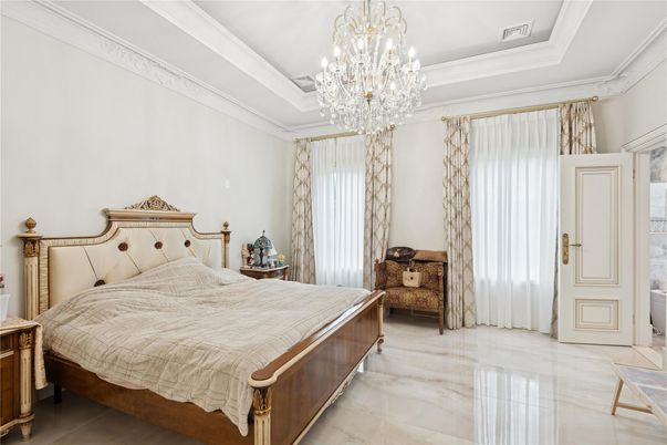 Bedroom, Chandelier, Interior