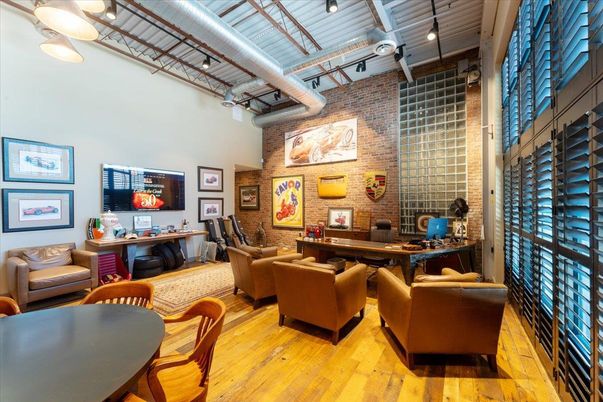 Home Office, Interior, Living room, Stone Walls, Wood Texture Flooring