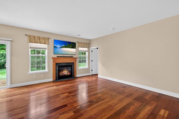Empty room, Fireplace, Interior, Wood Texture Flooring