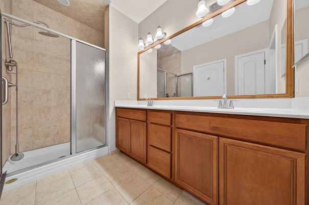 Bathroom, Dual Sink Vanities, Glass Shower, Interior