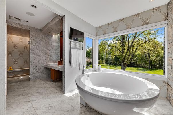 Bathroom, Free Standing Baths, Interior, Marble, Marble Walls