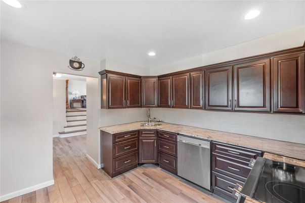 Interior, Kitchen, Recessed Lighting, Wood Texture Flooring