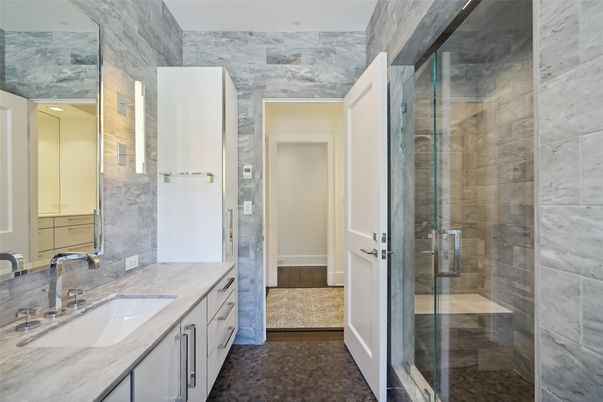 Bathroom, Dual Sink Vanities, Glass Shower, Interior