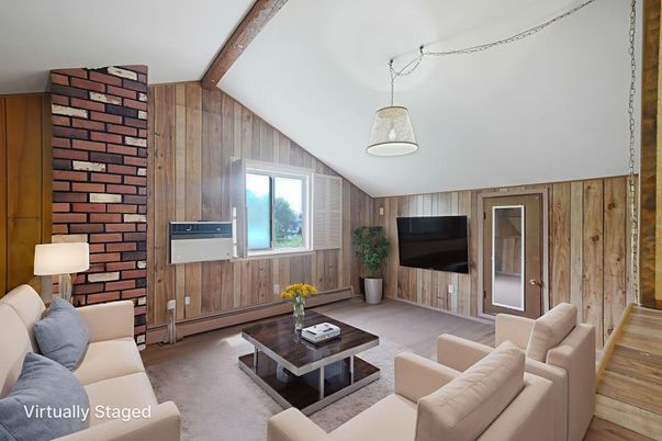 Interior, Living room, Pendant Lights, Stone Walls, Wooden Walls