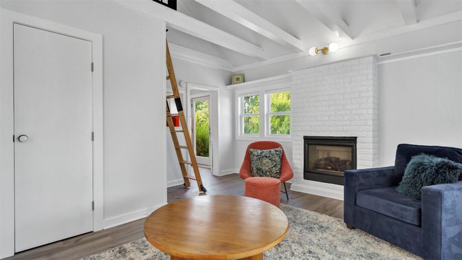 Fireplace, Interior, Stone Walls, Wood Texture Flooring