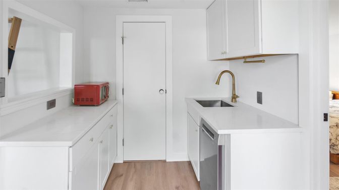 Interior, Kitchen, Wood Texture Flooring