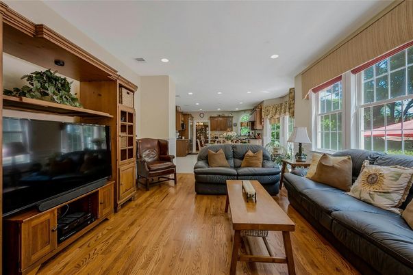 Interior, Kitchen, Living room, Recessed Lighting, Wood Texture Flooring