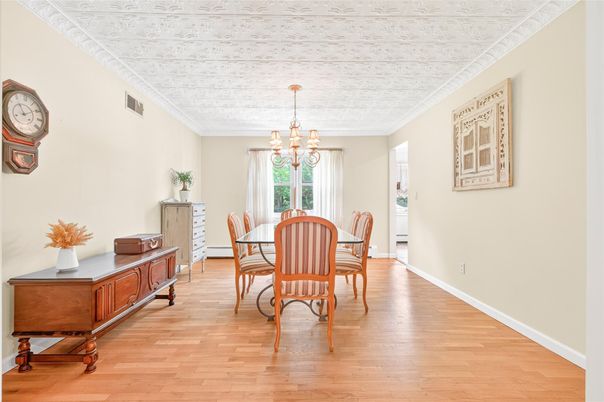 Chandelier, Dining room, Interior, Wood Texture Flooring