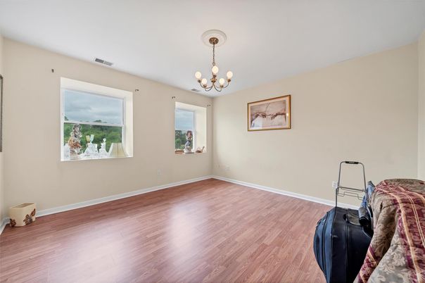 Chandelier, Empty room, Interior, Wood Texture Flooring